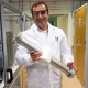 Naser Tavajohi shows a module for an artificial membrane, at one of his research laboratories at Umeå University, Sweden. Photo by Anna Strom ©2022.