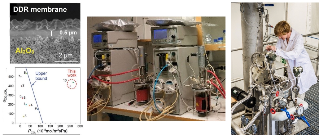 Efficient production of biomethane from wood by pressurised anaerobic digestion and upgrading by DDR zeolite membranes. Photos by courtesy of Liang Yu.