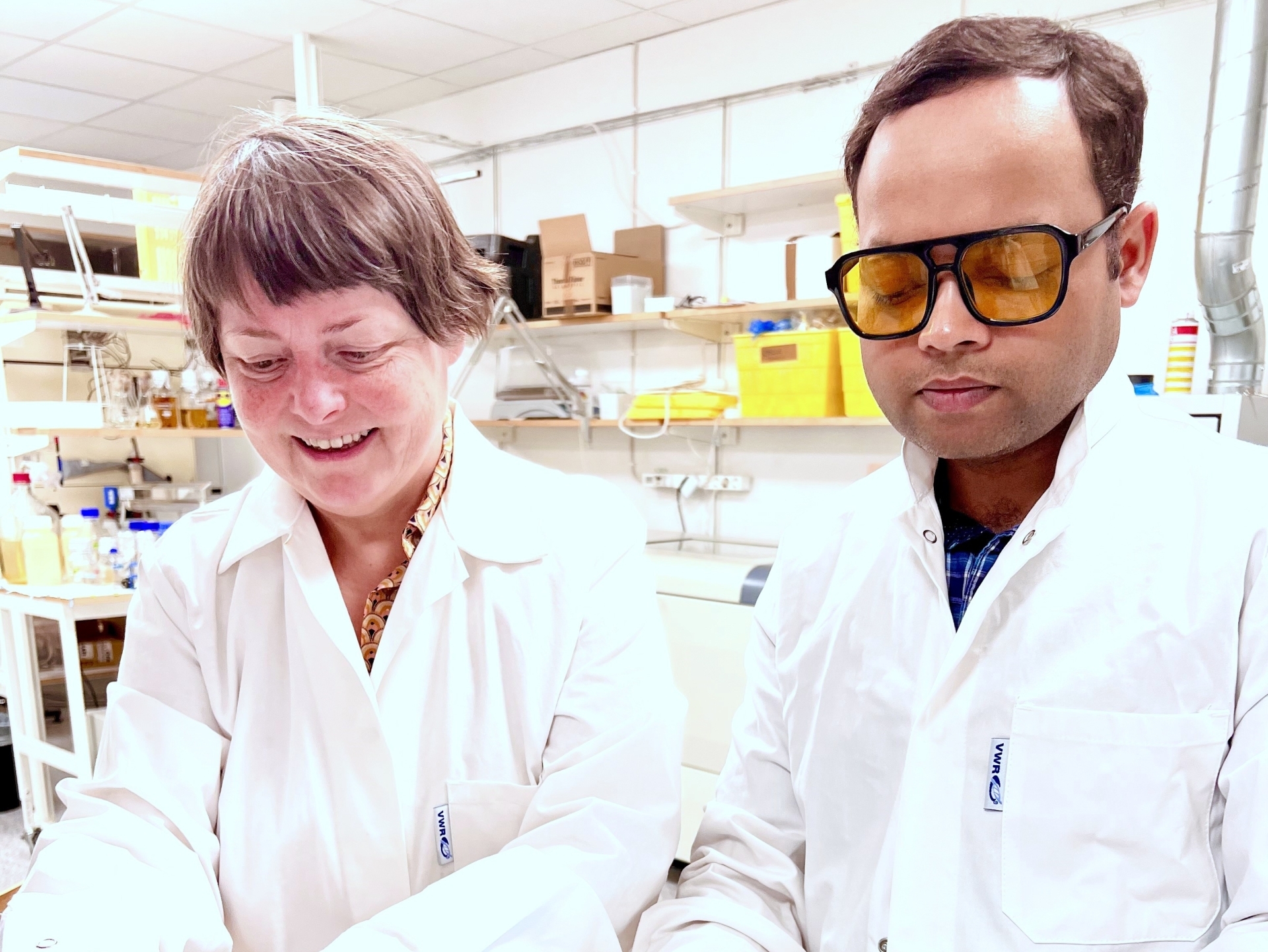 Project participants Kerstin Ramser and Alok Patel in a research laboratory at Luleå University of Technology, Sweden. Courtesy of Alok Patel.