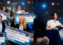 From left: Lina Hällström, Roberts Joffe, Ivan Carabante, and Linn Berglund at the Jubileumsfonden award ceremony on 14 May 2025 at Vetenskapens hus in Luleå. They had just received their research grants from the fund. Photo: Petra Älvstrand.